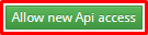 CWP Allow new Api access button