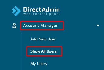 DirectAdmin show all users