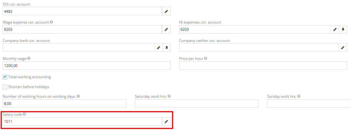 Selecting DU code for payroll calculation