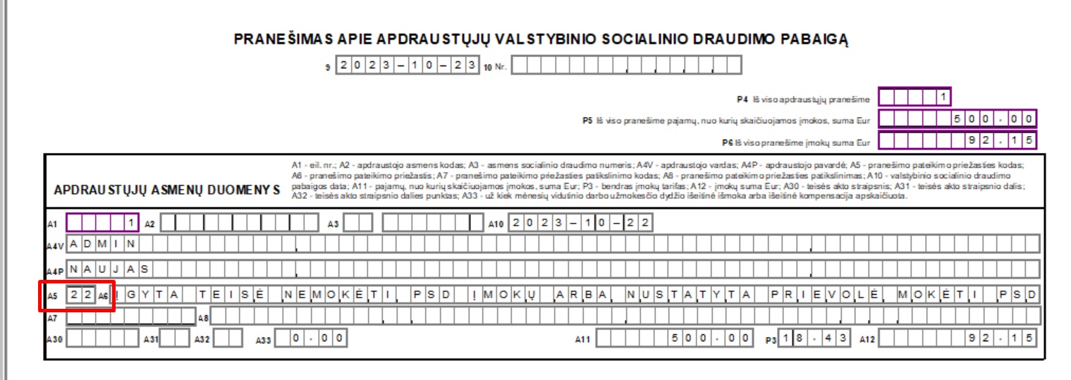 2-SD ataskaitos formavimas socialiniam draudimui