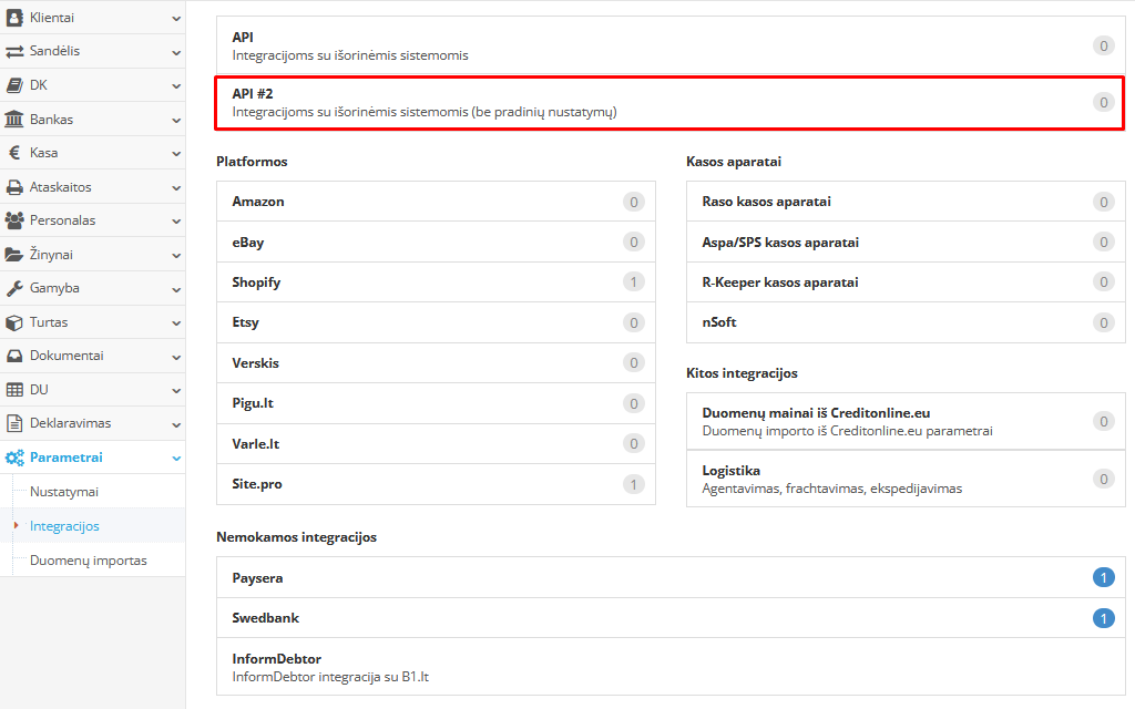 API rakto generavimo langas