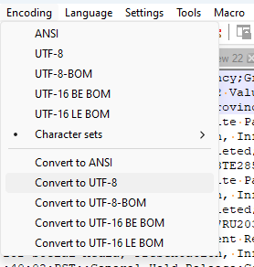 Convert file to UTF-8 in Notepad++