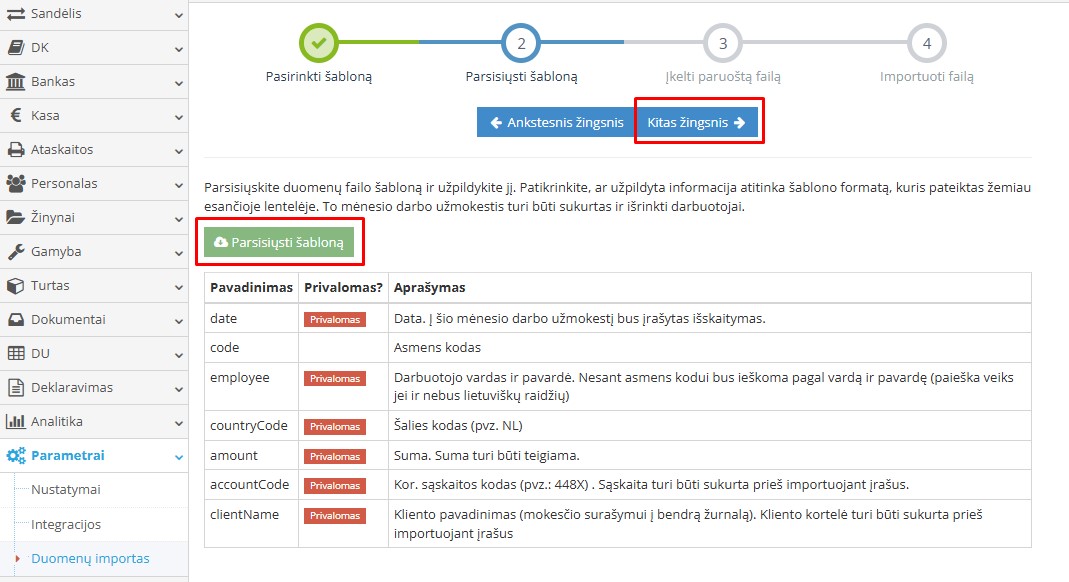 GPM importo Excel šablono pavyzdys