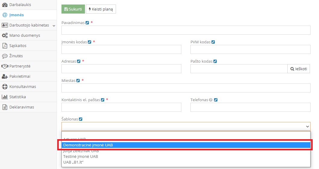 Процесс копирования компании в бухгалтерской системе