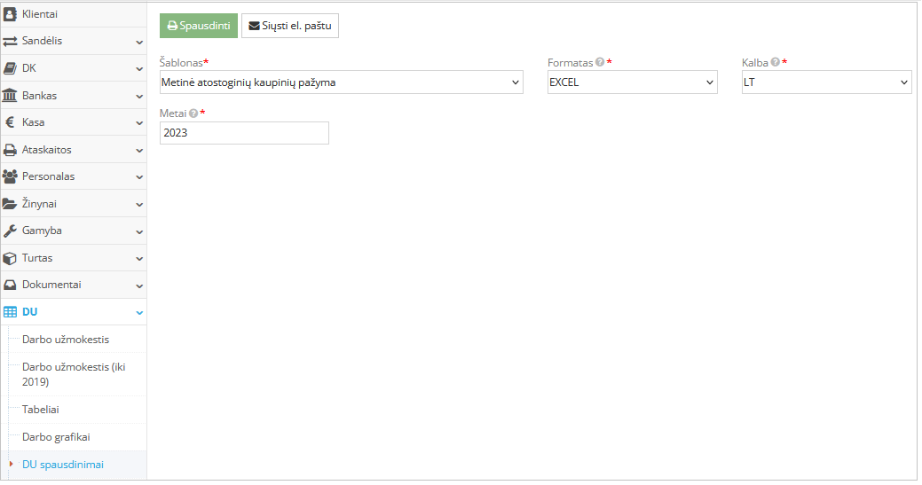 Metinės atostoginių kaupinių pažymos ataskaitos pavyzdys