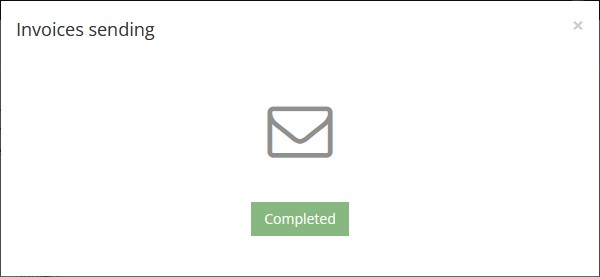 Confirmation of successful invoice sending