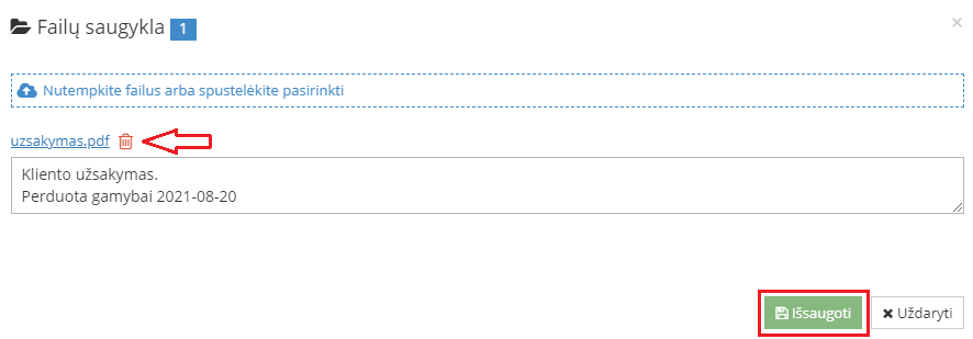 Naikinto dokumento ir informacijos išsaugojimas