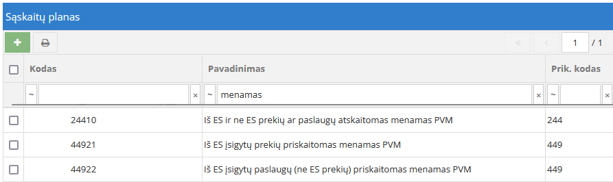 Naujos korespondentinės sąskaitos menamo PVM registravimui