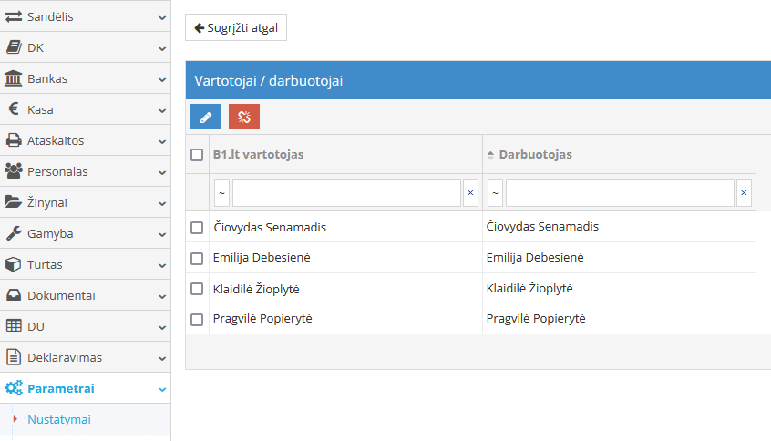 Darbuotojo paskyros susiejimas su darbo sutartimi