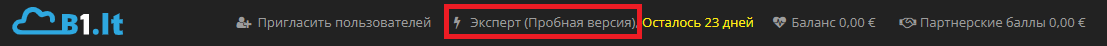 Пригласить пользователей в компанию, верхняя панель инструментов