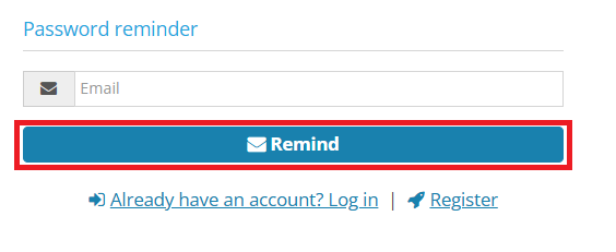 Password reminder form on Site.pro