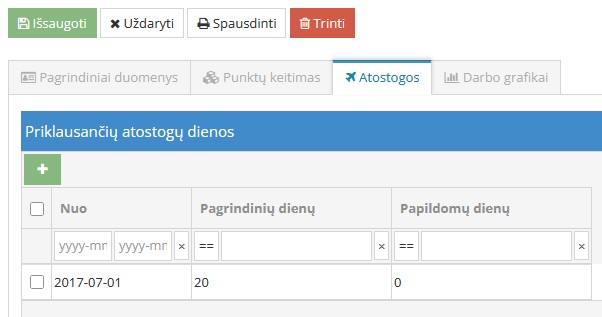 Darbo sutarties sudarymas iki 2017-07-01