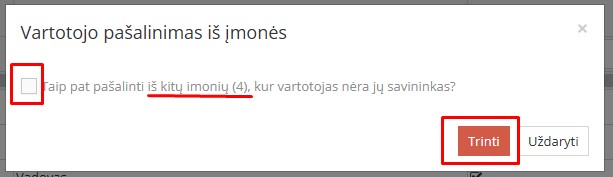 Удаление пользователя из нескольких компаний одновременно