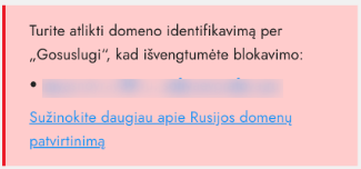 Patvirtinimo juosta Mano svetainėse