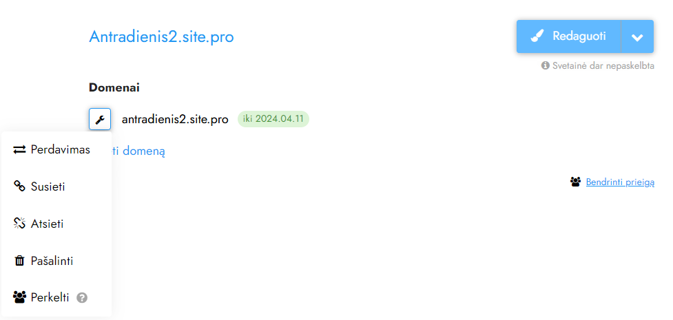 Kaip susieti įsigytą domeną su svetaine