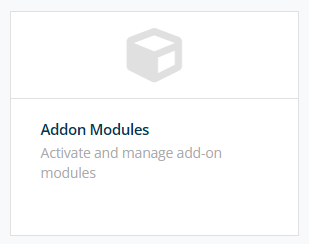 WHMCS Addon Modules button